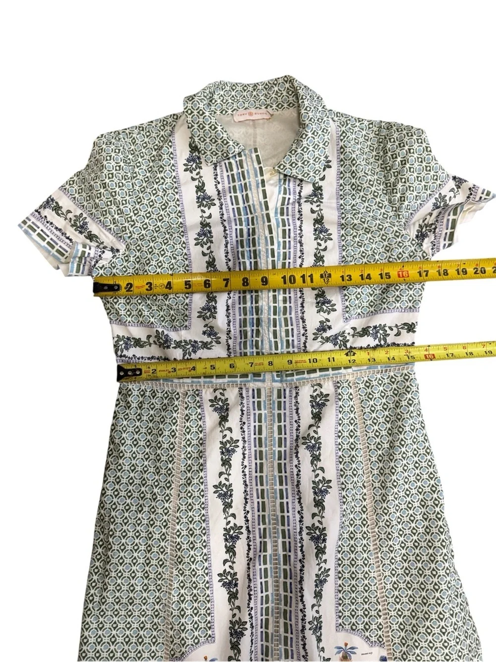 TORY BURCH TALIA BOTANICAL SHIRTDRESS,FLORAL GREEN~RARE SIZE 6